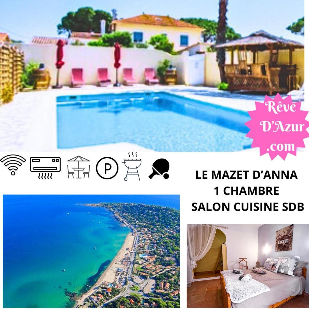 Reve D'Azur, Mazet En Bord De Mer, Parking, Piscine Partagee, Terrasse Bbq & Draps Inclus La Nartelle, 1 Salon, 1 Chambre, 1 Cuisine , 1 Sdb Sainte-Maxime Exterior photo